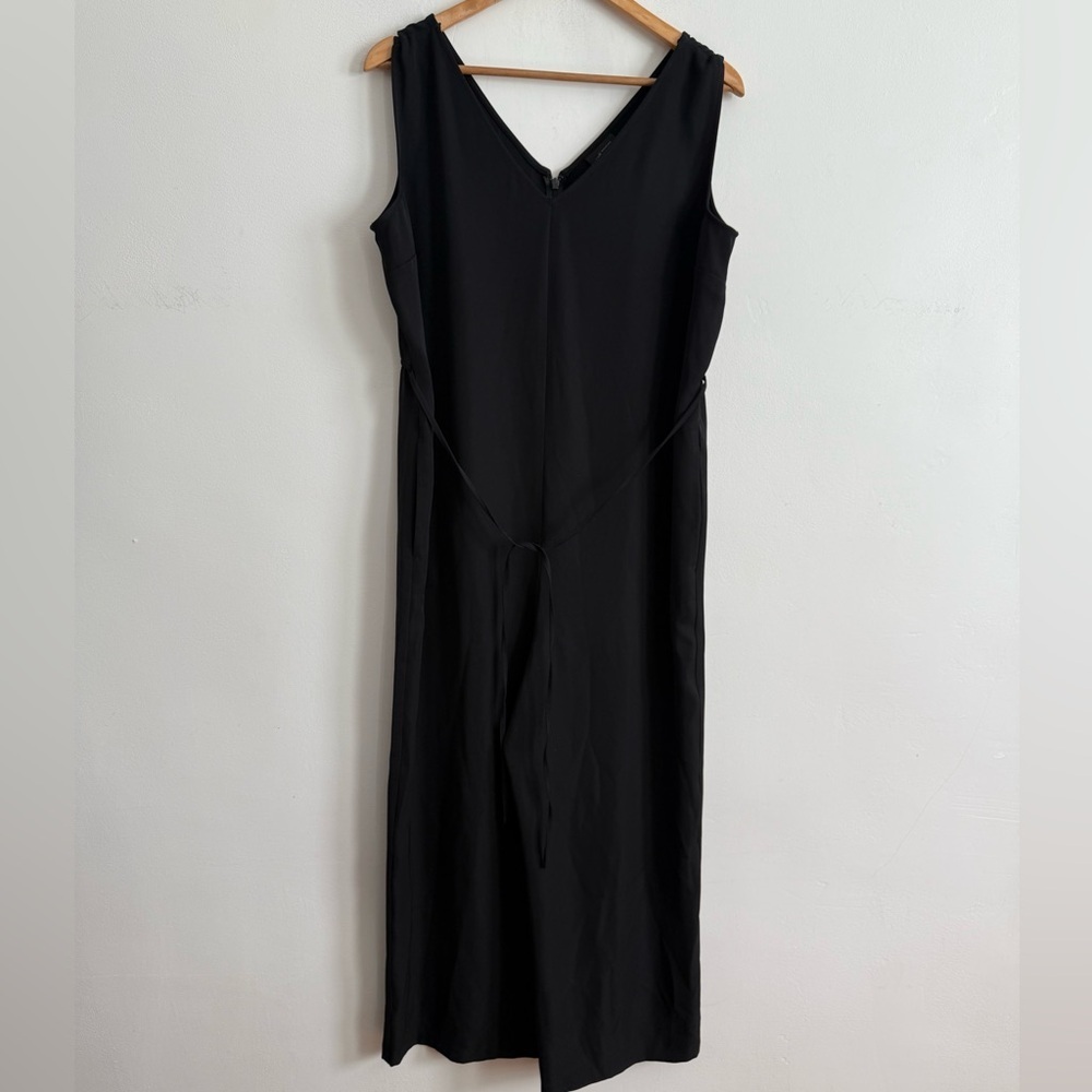 J.Jill Wherever Collection Black Sleeveless Wide-Leg Jumpsuit Size L